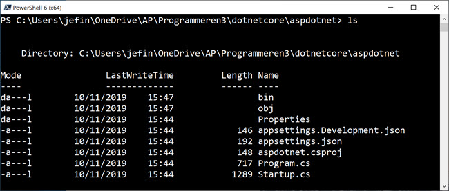 dotnet new web result in .NET Core 3